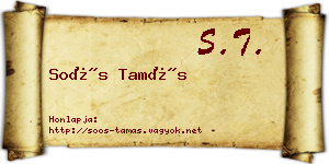Soós Tamás névjegykártya